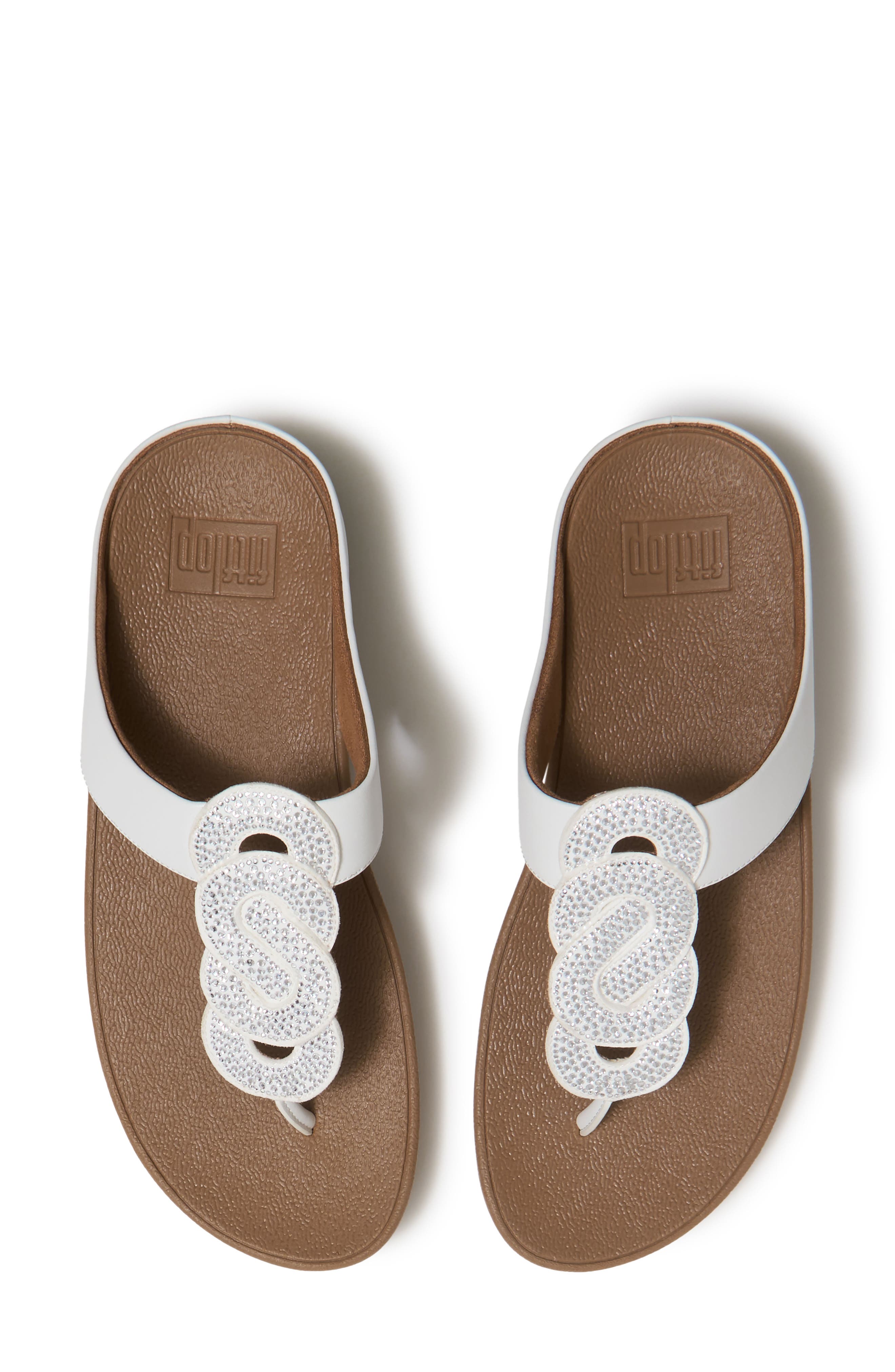 Fino Crystal Twist T-Strap Sandal, Alternate, color, URBAN WHITE