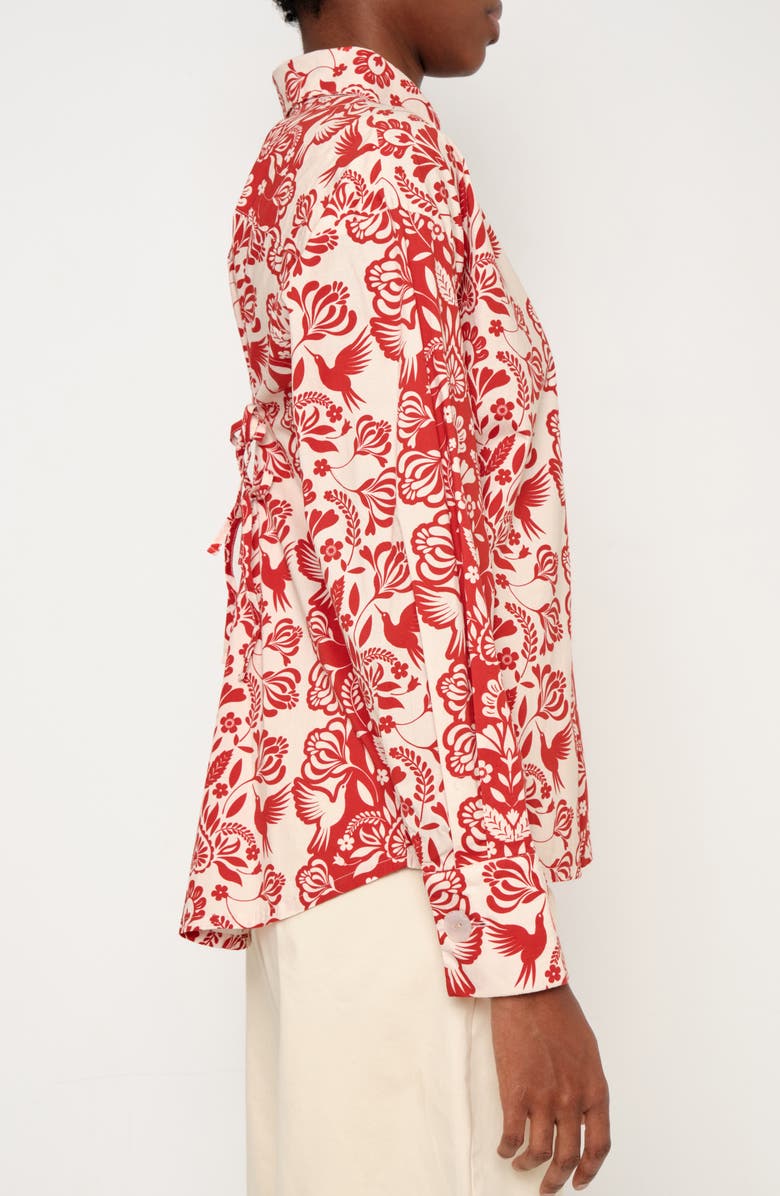 The Lulo Project The Ceremony Print Shirt, Alternate, color, Red Folk Paisley