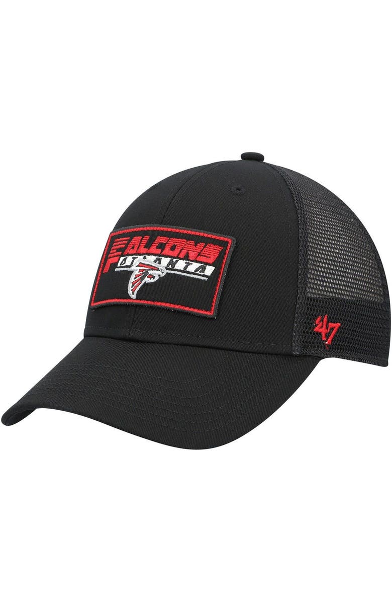 '47 Youth '47 Black Atlanta Falcons Levee MVP Trucker Adjustable Hat, Main, color, 