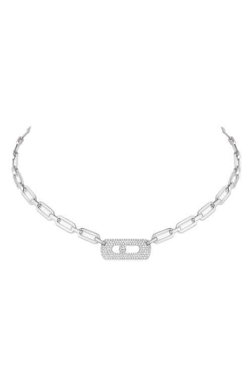 Messika Womens White Gold Move Link 18ct White-gold And 0.79ct Diamond Necklace In White Gold