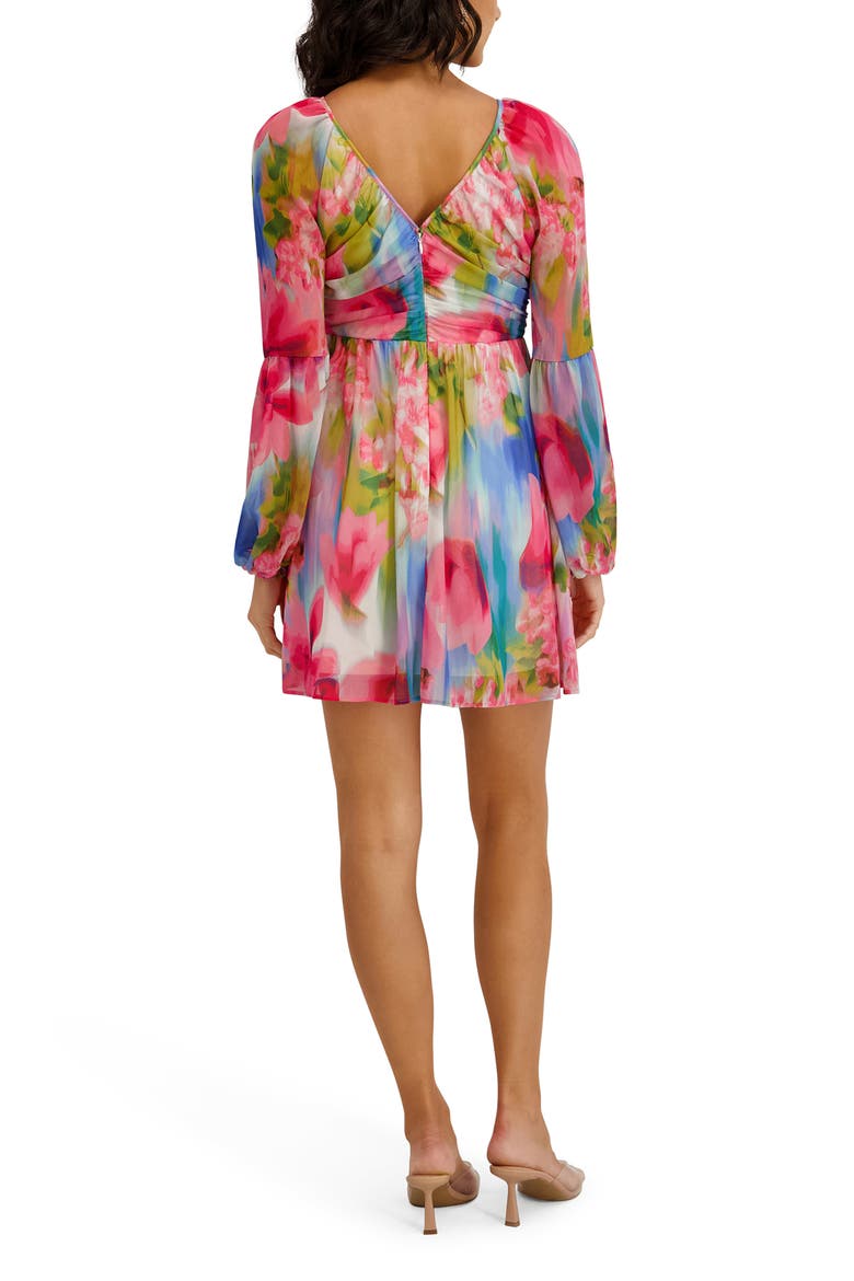 Floral Chiffon Minidress, Alternate, color, PINK MULTI