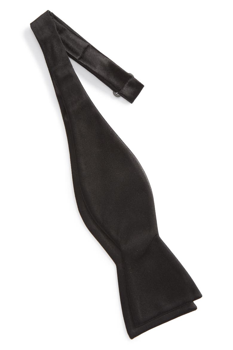 Silk Bow Tie, Alternate, color, BLACK