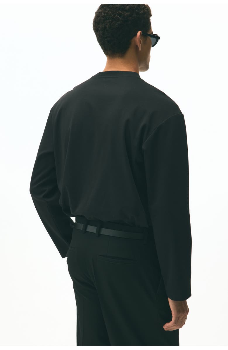 H&M Loose Fit Long-sleeved Jersey Top, Alternate, color, Black