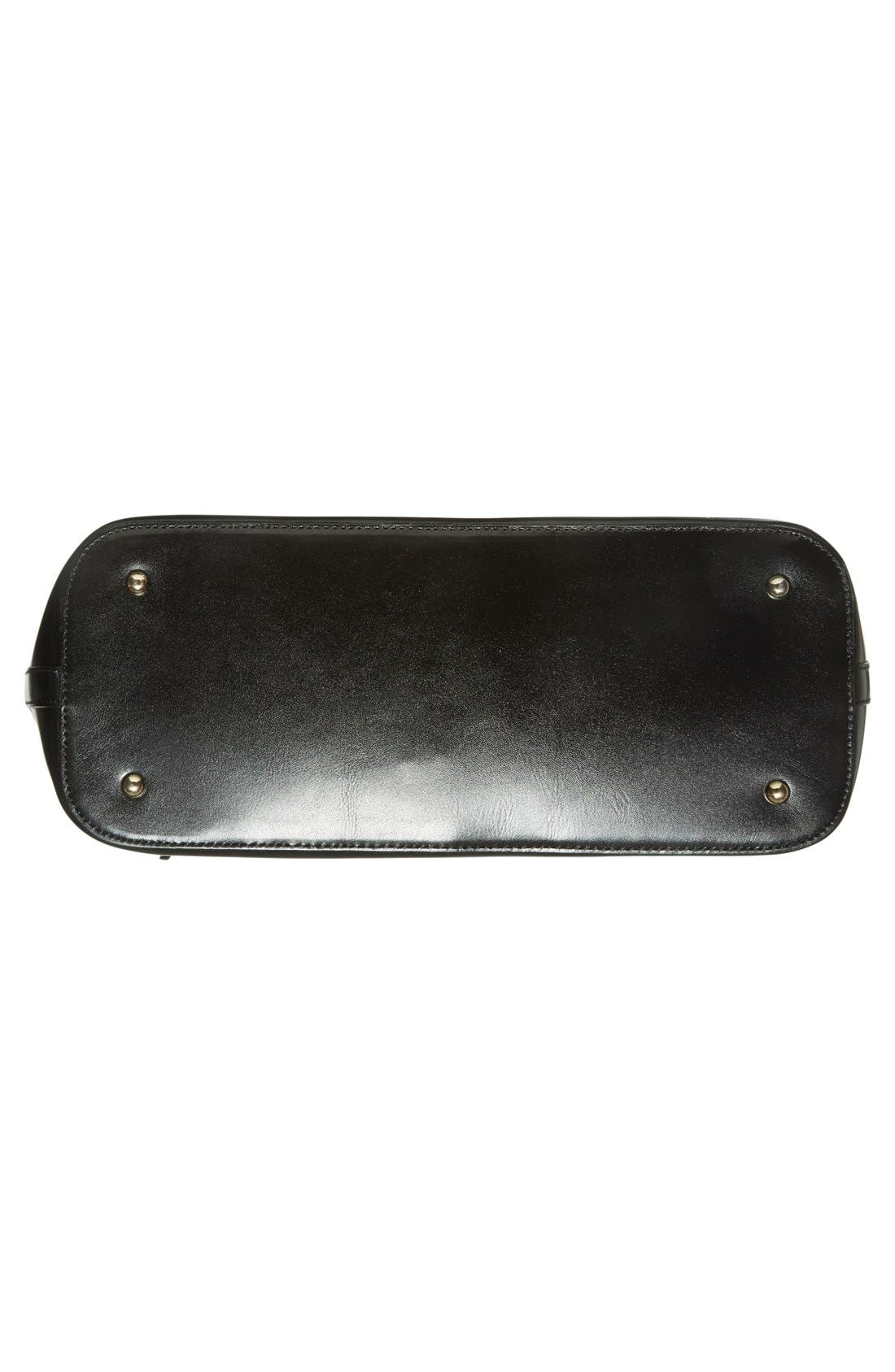 'Medium Asher' Suede & Croc Embossed Leather Tote, Alternate, color, BLACK