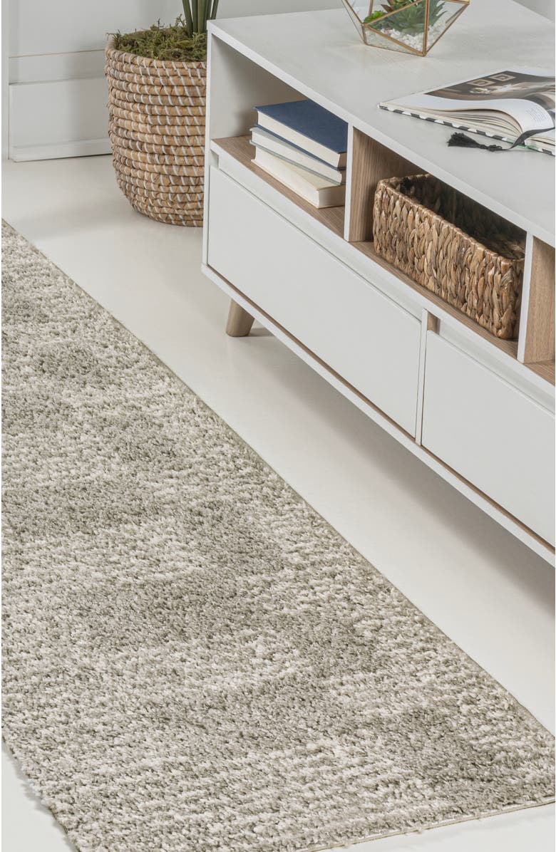 JONATHAN Y Petra Abstract Stripe Geometric Shag Area Rug, Alternate, color, Gray/Ivory