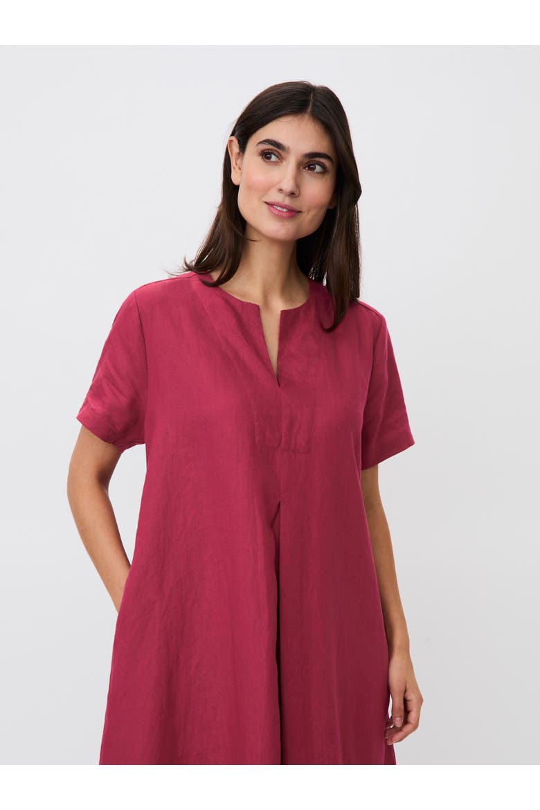 Manipani Linen Tunic Dress, Alternate, color, Beet Red