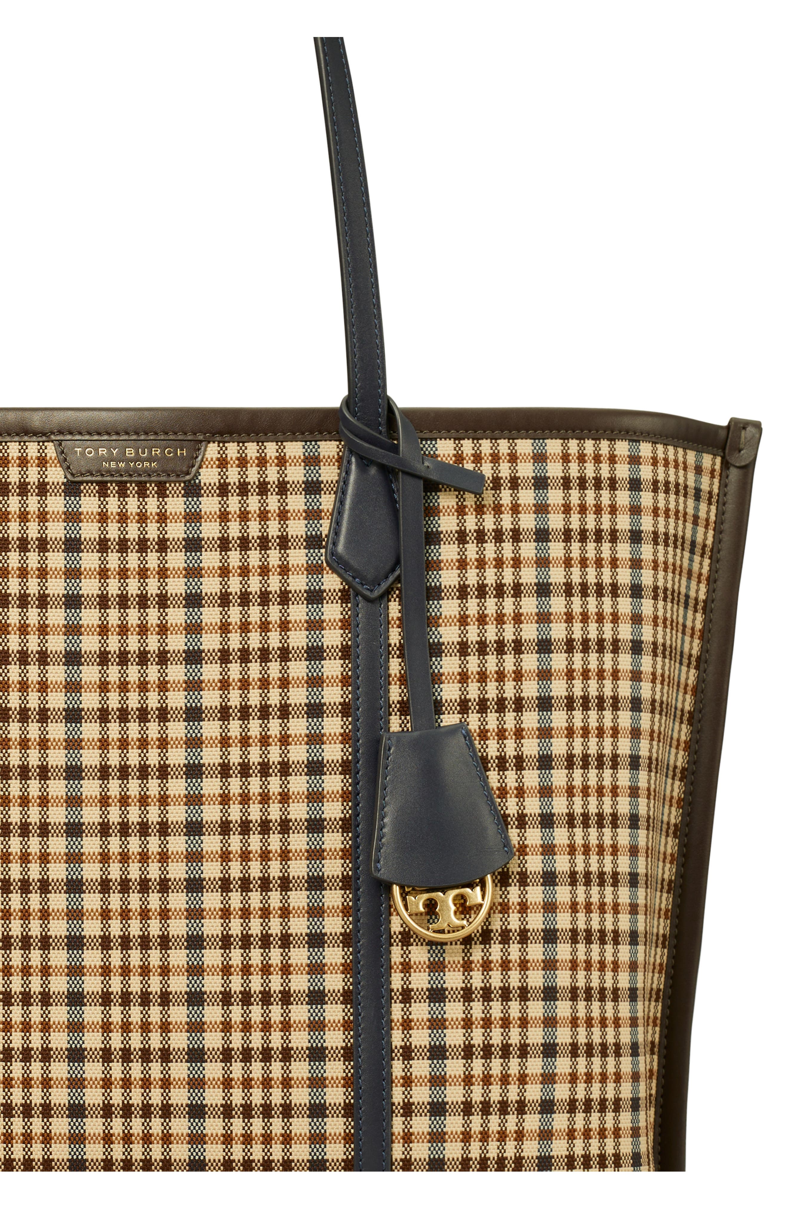 Tory Burch Perry Plaid Triple Compartment Tote, Alternate, color, 