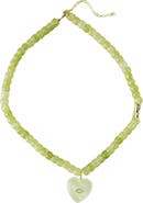 MacRae & Co. Limoncello Beaded Heart Pendant Necklace