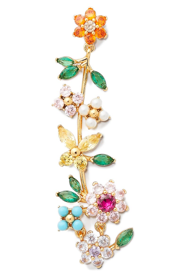 new bloom mismatched floral drop earrings, Alternate, color, MULTI