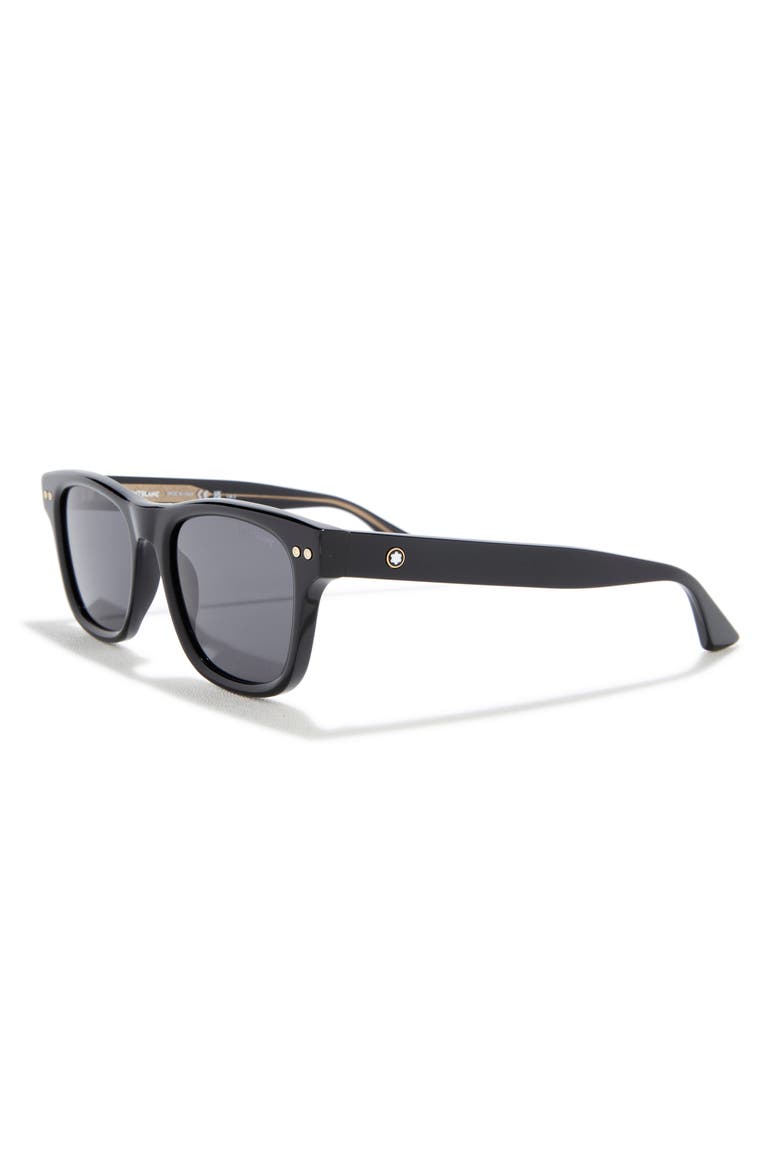 53mm Square Sunglasses, Alternate, color, BLACK BLACK SMOKE
