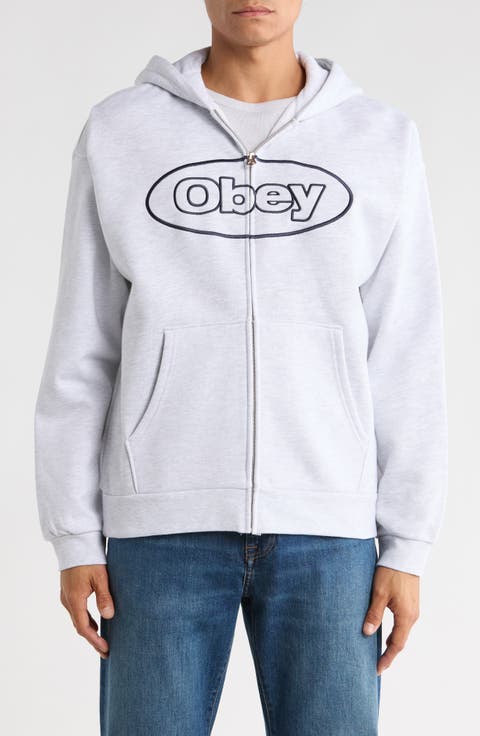 Oval Logo Zip-Up Hoodie
