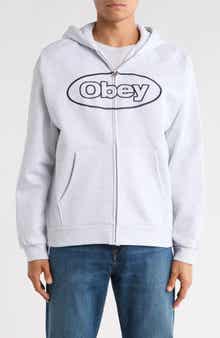 Obey Oval Logo Zip-Up Hoodie