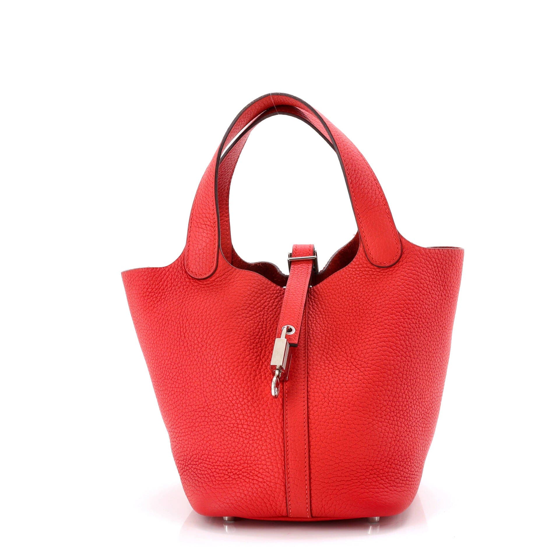 Pre-Owned Hermes Picotin Lock Bag Clemence PM, Main, color, Rouge Tomate
