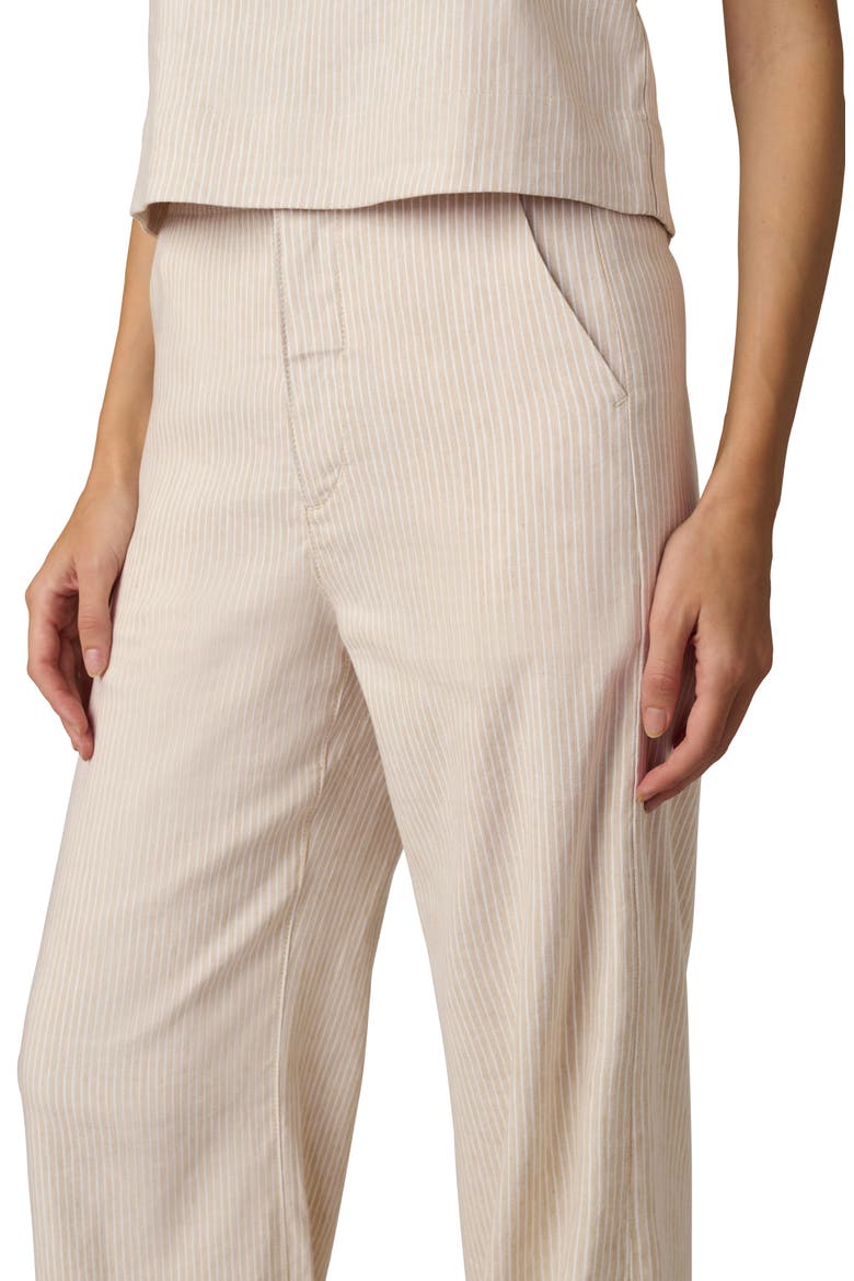 The Clean Stripe Wide Leg Linen Blend Pants, Alternate, color, MIRCO STRIPE