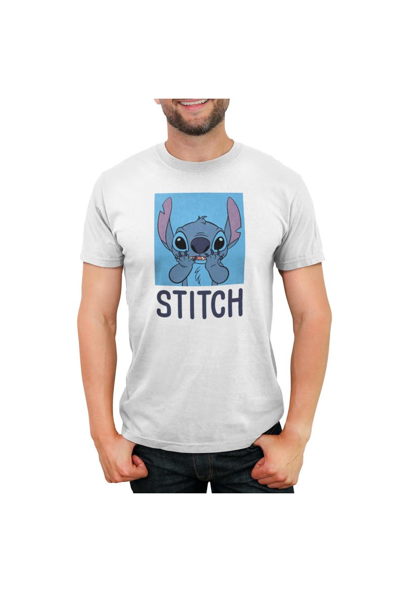Men's Lilo & Stitch Simple Blue Stitch Portrait  Graphic T-Shirt, Main, color, White