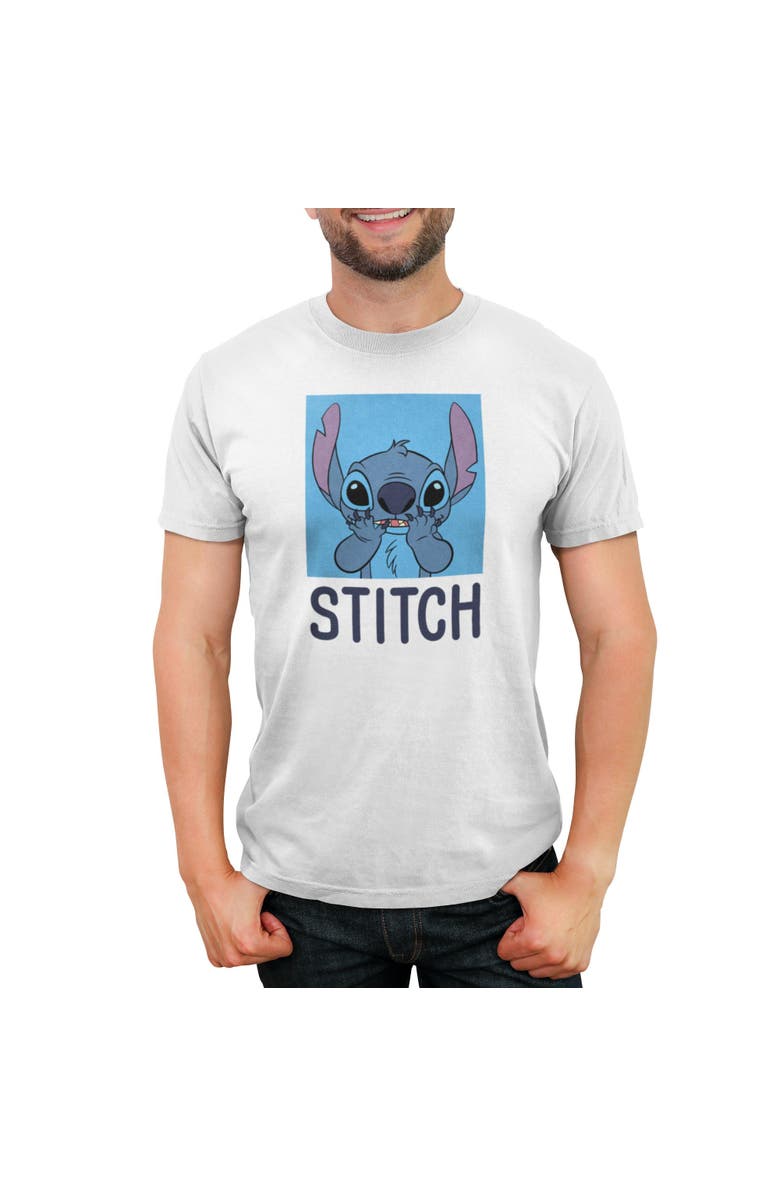 Lilo & Stitch Men's Lilo & Stitch Simple Blue Stitch Portrait Graphic T-Shirt, Main, color, White