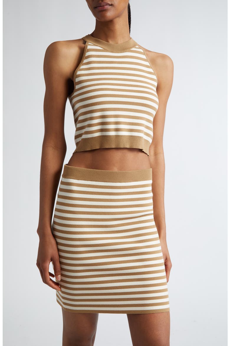 Tenna Stripe Sleeveless Crop Sweater, Main, color, HONEY