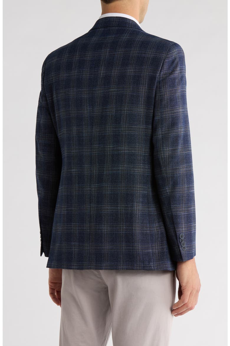 Plaid Stretch Blazer, Alternate, color, BLUE