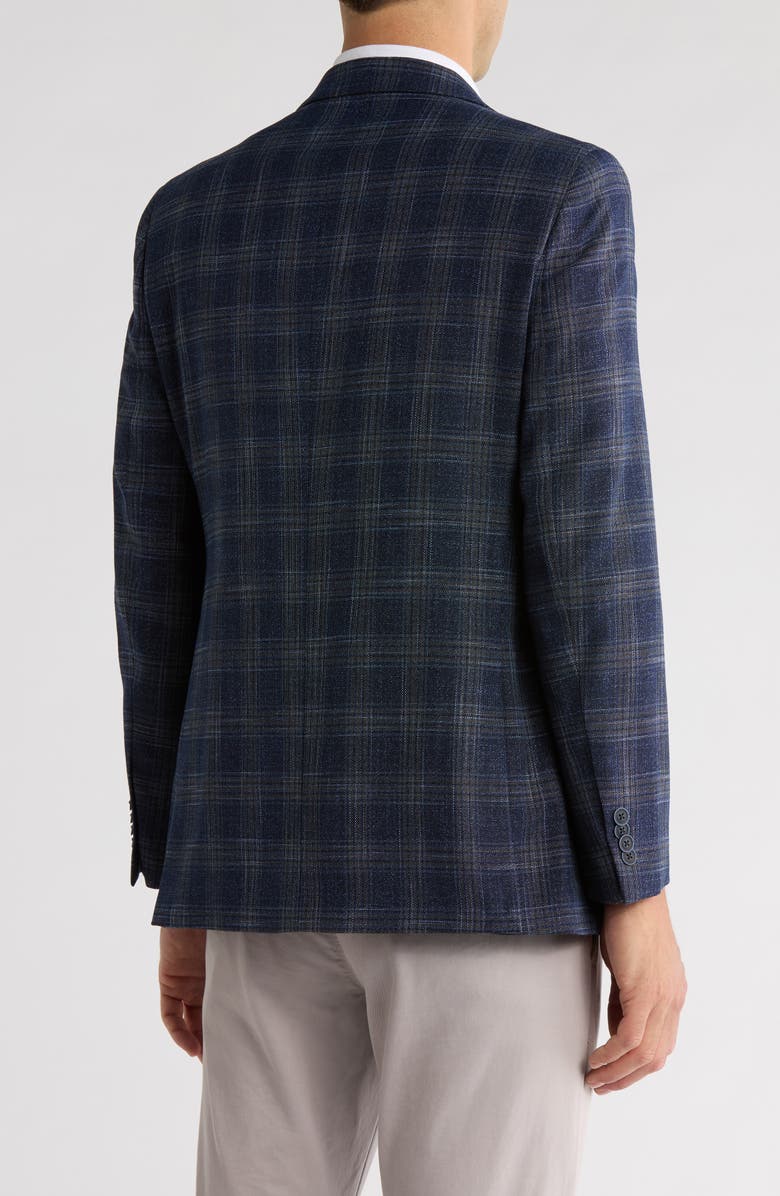 Nautica Plaid Stretch Blazer, Alternate, color, Blue