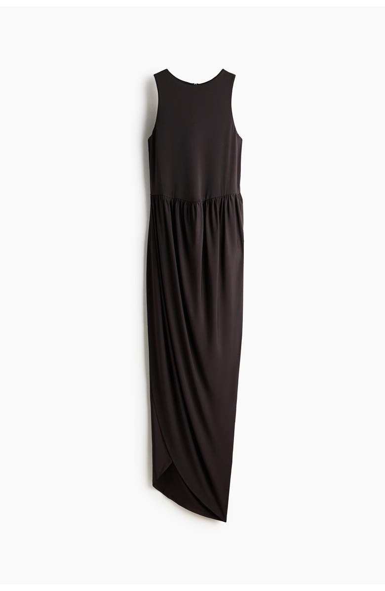 H&M Tulip-skirt Maxi Dress, Main, color, Dark Brown