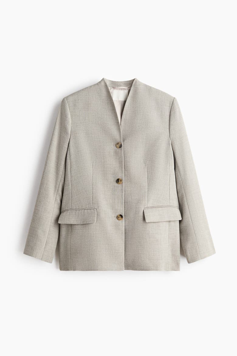Lapelless Blazer, Alternate, color, Beige