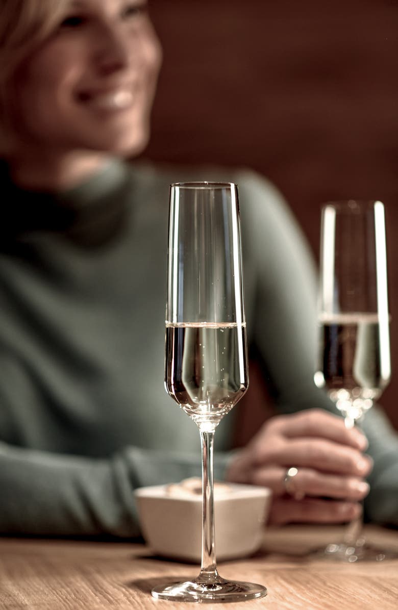 Zwiesel Glass Set of 2 Pure Champagne Flutes, Alternate, color, Clear