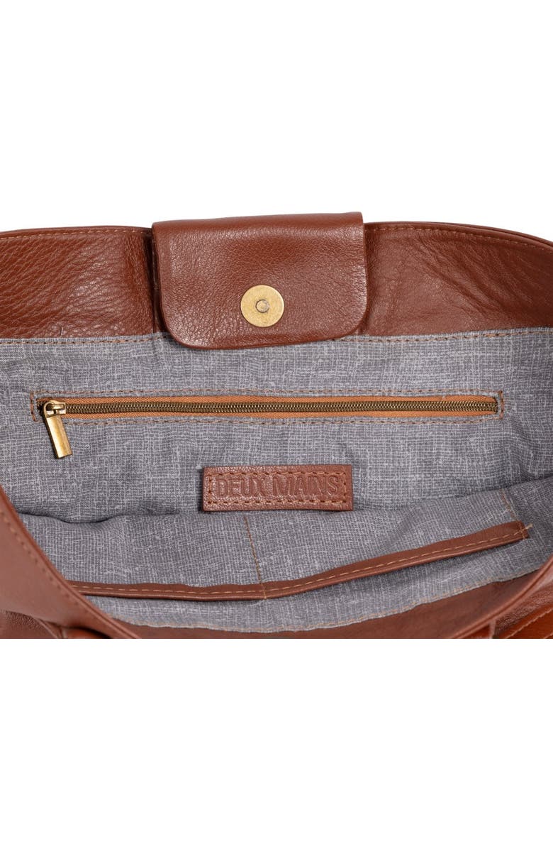 Deux Mains Mid Tote, Alternate, color, Mahogany