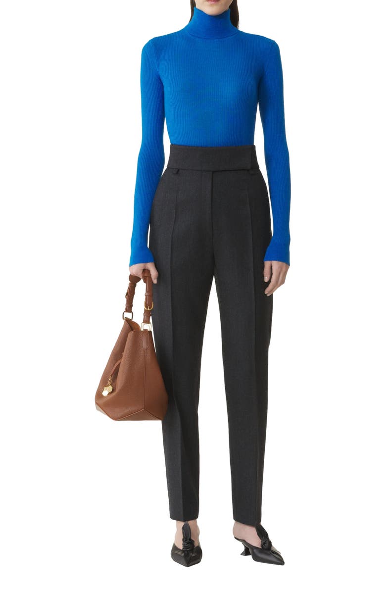 Lanvin Cigarette Pants In Flannel, Main, color, Anthracite