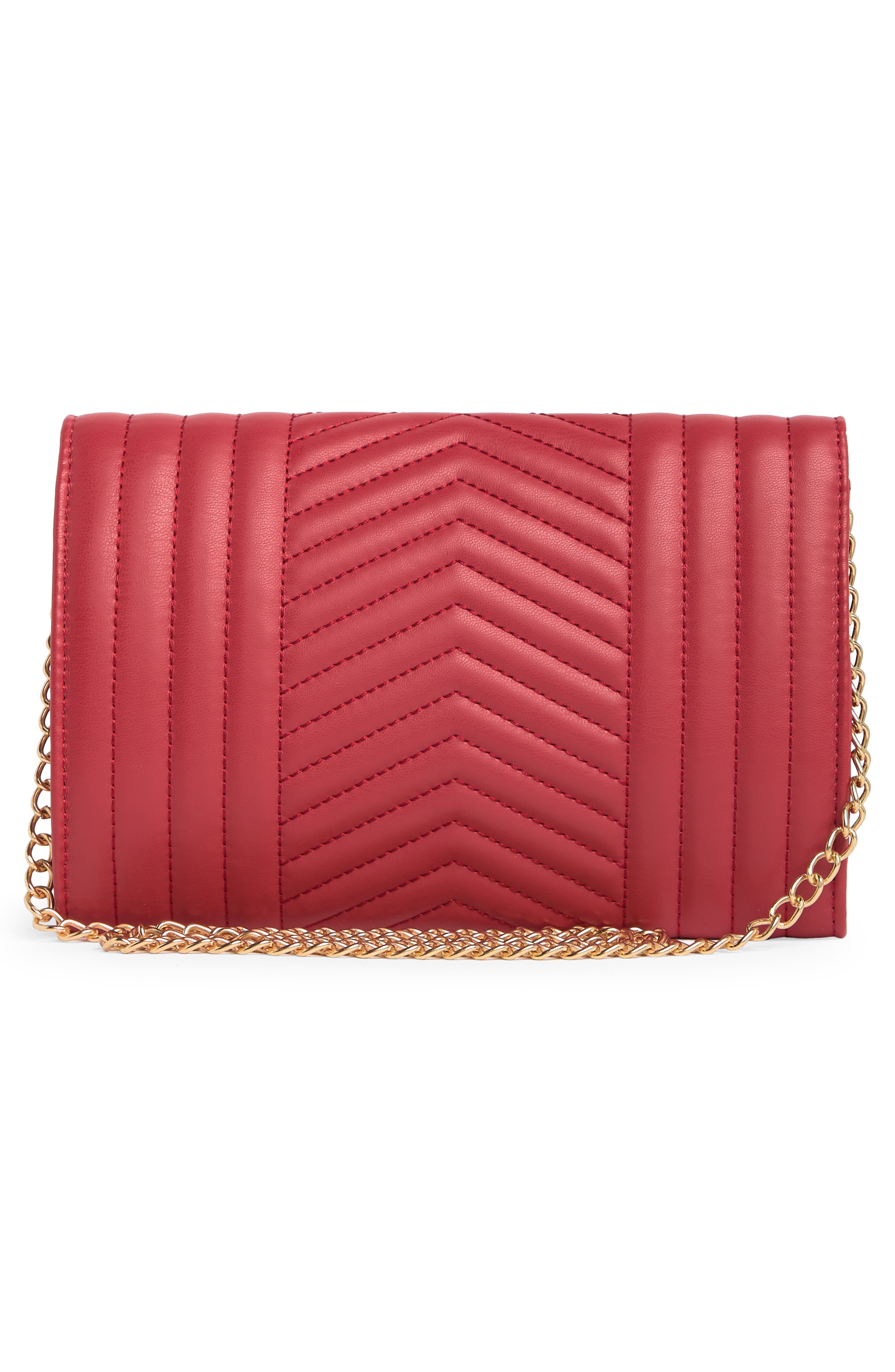 Chevron Quilted Crossbody Bag, Alternate, color, RED