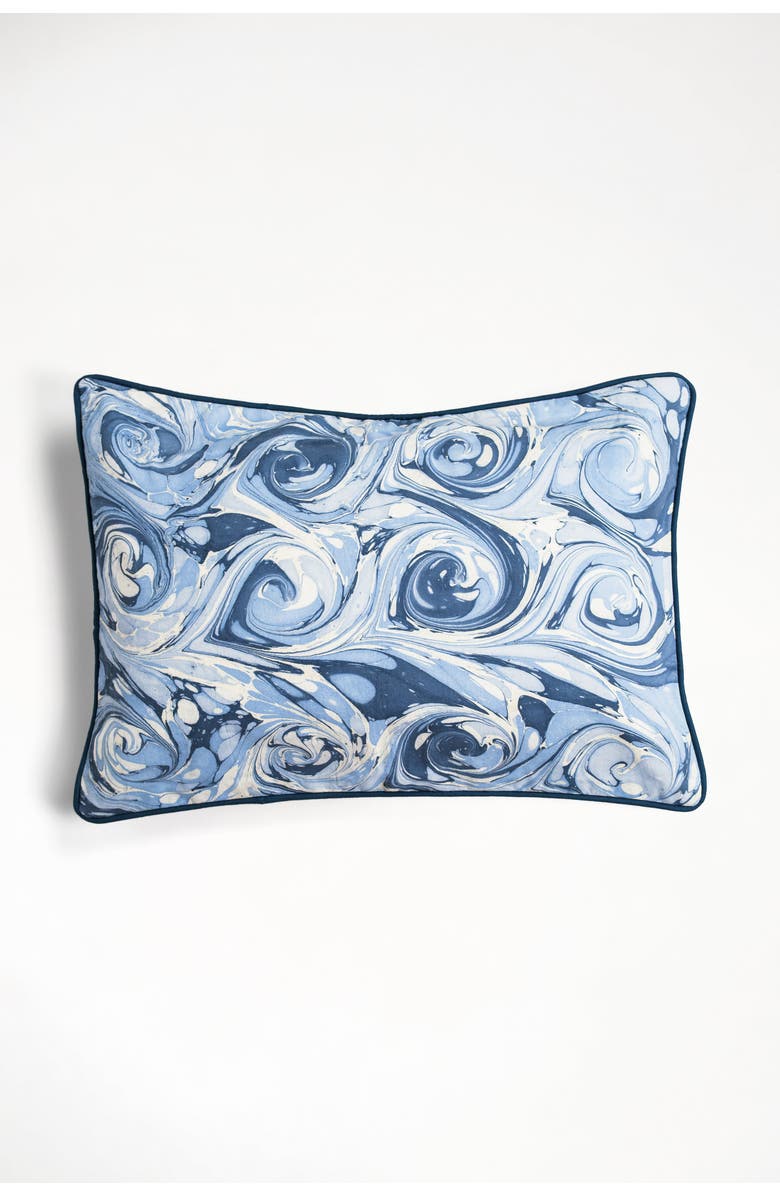 Inner Child Ocean Wave Hand-Marbled Pillow - Cover Only, Main, color, Ocean