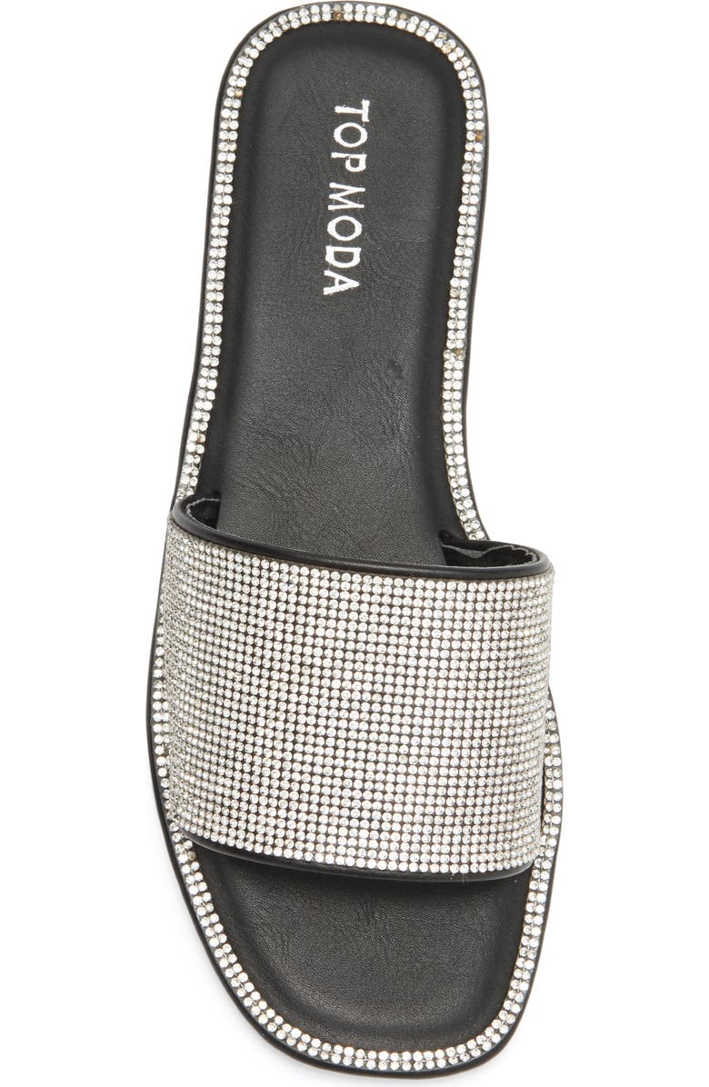 TOP MODA Medusa Slide Sandal, Alternate, color, Black Pu