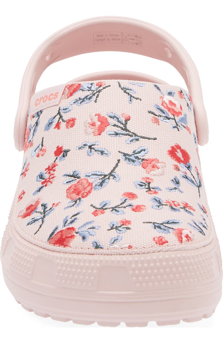 CROCS Gender Inclusive Classic Crafted Floral Clog, Alternate, color, Cotton Candy