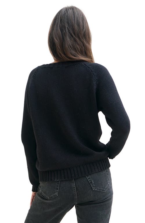 Paneros Clothing Sloane Cotton Crewneck Sweater In Black