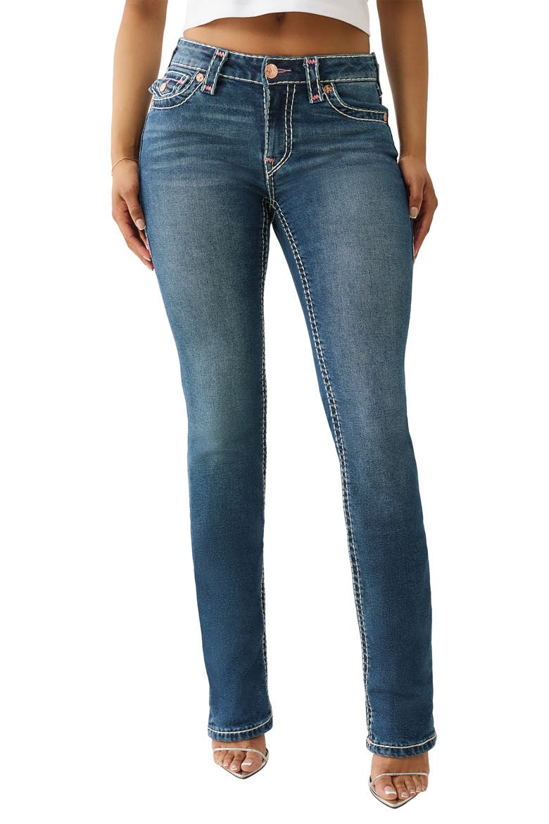 Billie Flap Pocket Straight Leg Jeans, Main, color, PERIWINKLE PEACE