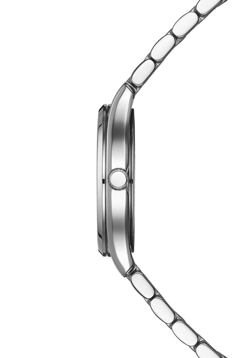 Beleganza Diamond & Mother-of-Pearl Bracelet Watch, 27.5mm, Alternate, color, PINK MOP STAINLESS STEEL