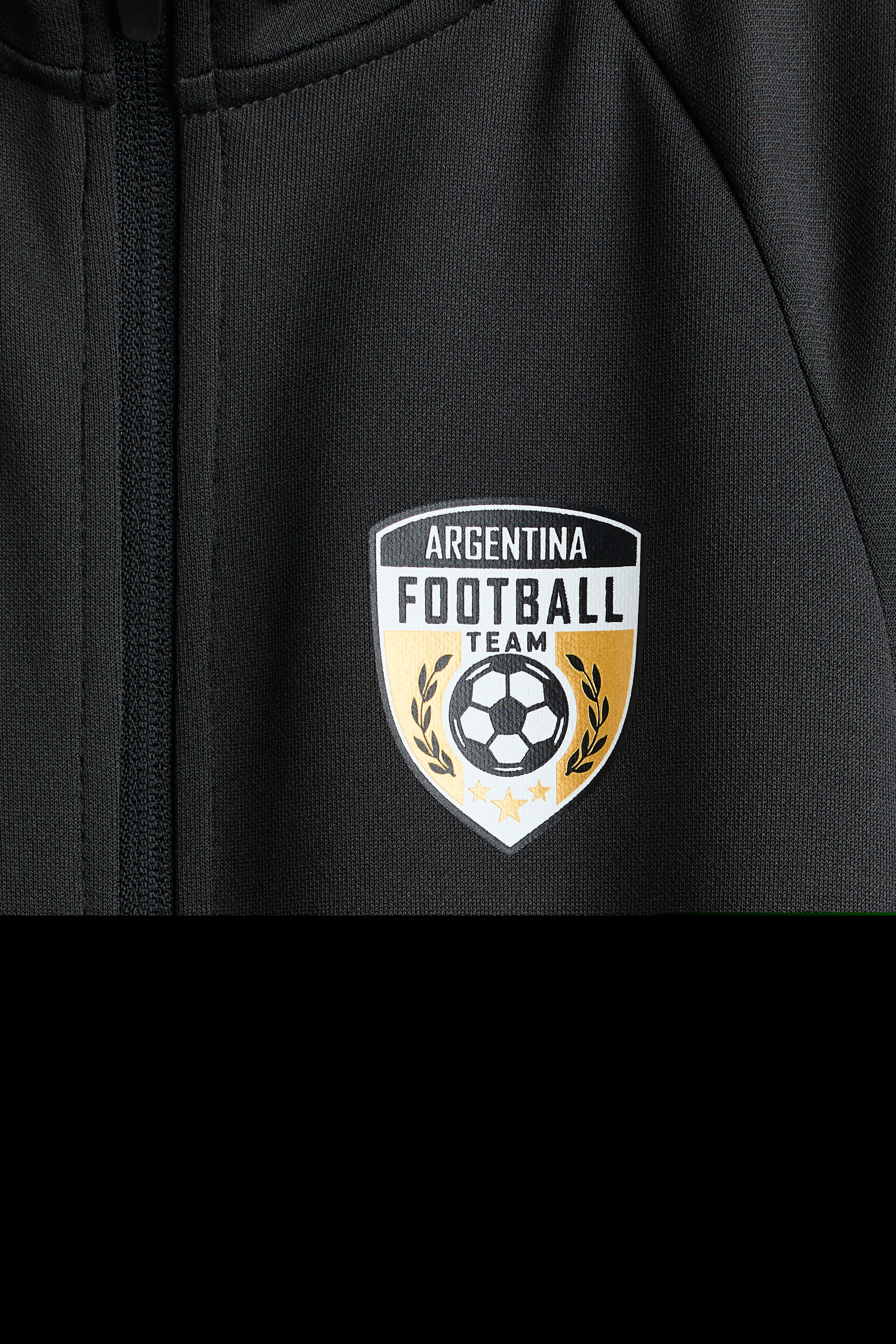 H&M Football Jacket, Alternate, color, Black/Argentina