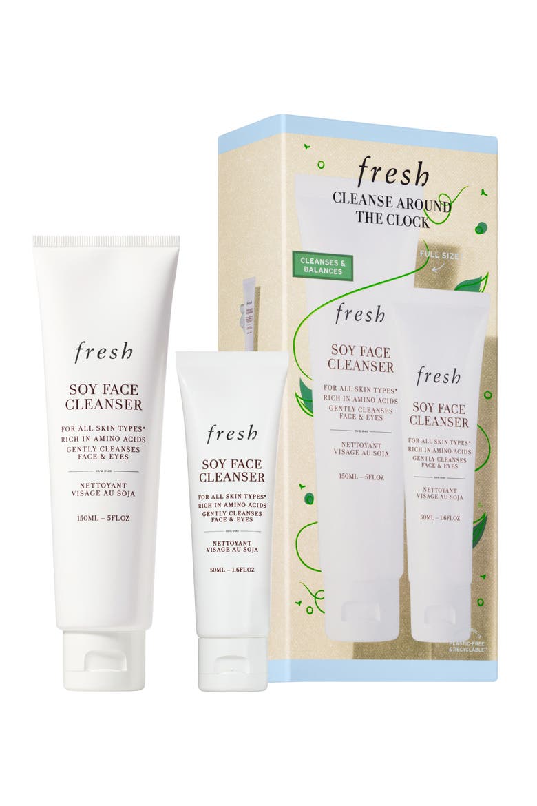 Cleanse Around the Clock Soy Face Cleanser Duo Set $54 Value, Alternate, color, NO COLOR