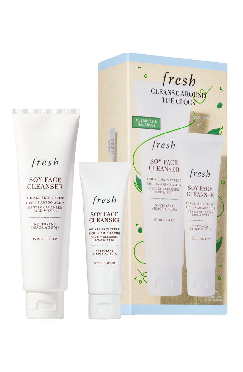 Fresh<sup>®</sup> Cleanse Around the Clock Soy Face Cleanser Duo Set $54 Value, Alternate, color, 