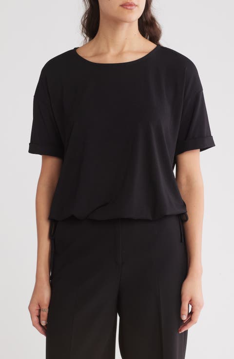 Drawstring Waist Blouson Top