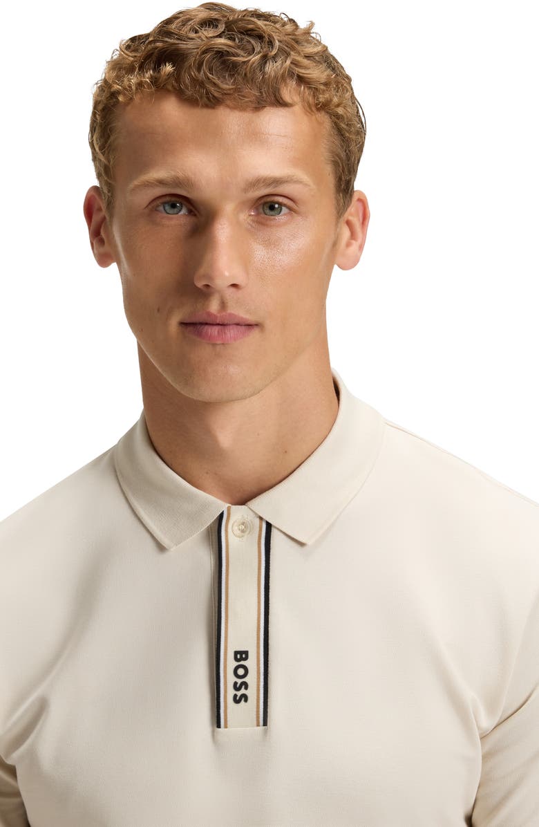 BOSS Paddy Cotton Polo, Alternate, color, Open White