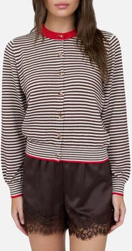 Blu Pepper Stripe Crewneck Cardigan