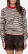 Blu Pepper Stripe Crewneck Cardigan
