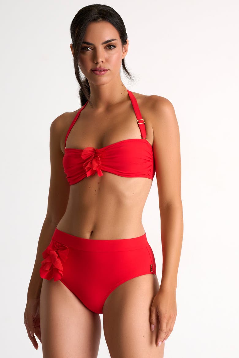 High-Waisted Bikini Bottom, Main, color, Red