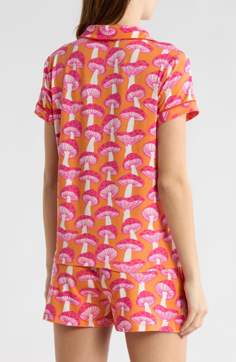 ENZOS INACTIVE WEAR Dixie Mushroom Short Pajamas, Alternate, color, Mushrooms Pink Orange