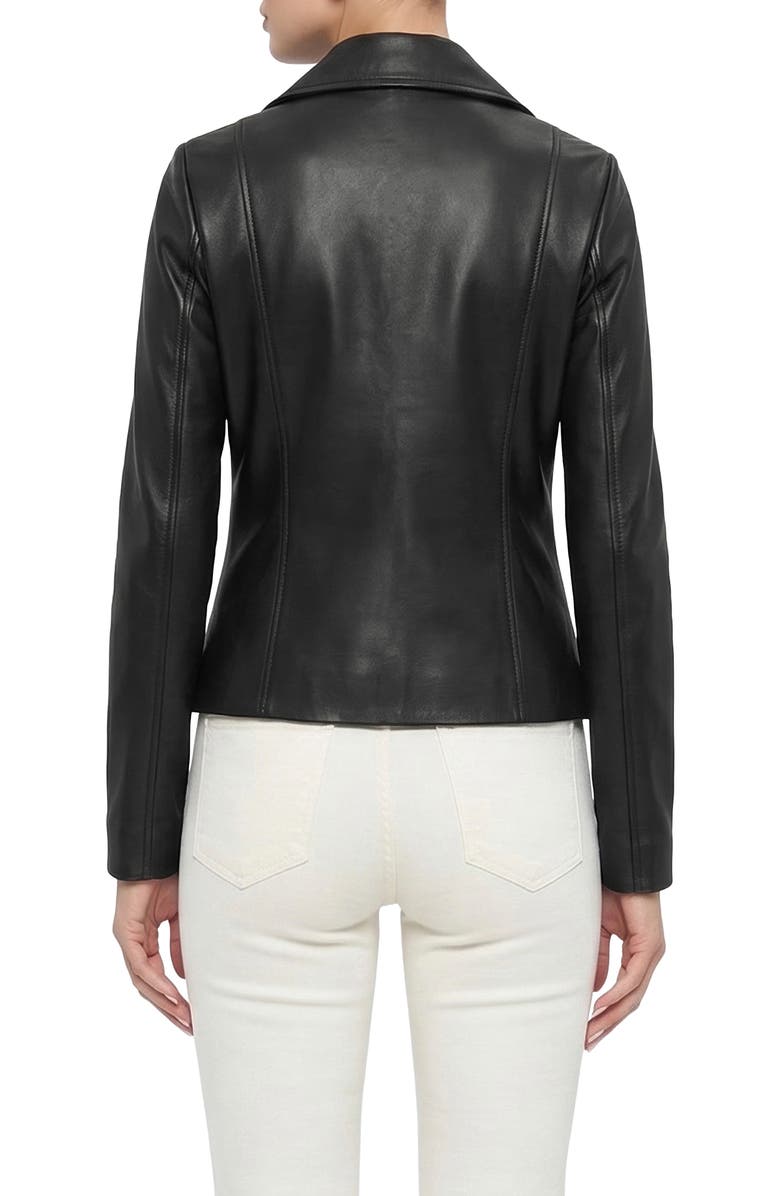 GORSKI Genuine Nappa Leather Moto Zip Jacket, Alternate, color, Black