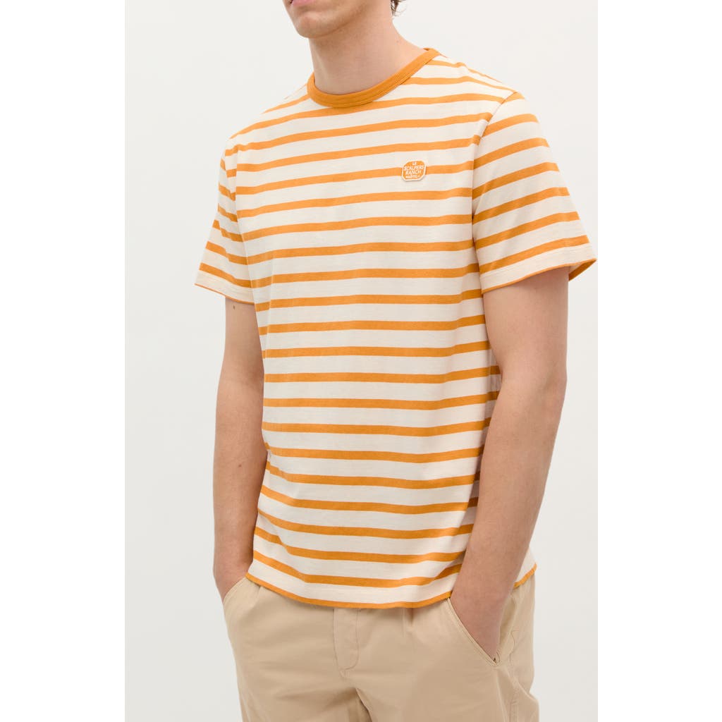Scalpers Stripes Patch Tee In Orange