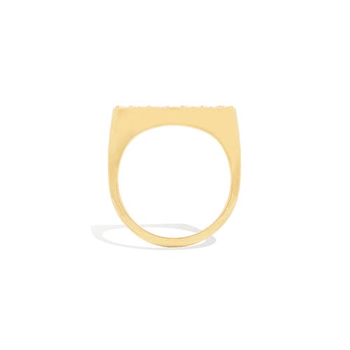 Campbell + Charlotte Edge Straight Stacking Ring In Gold