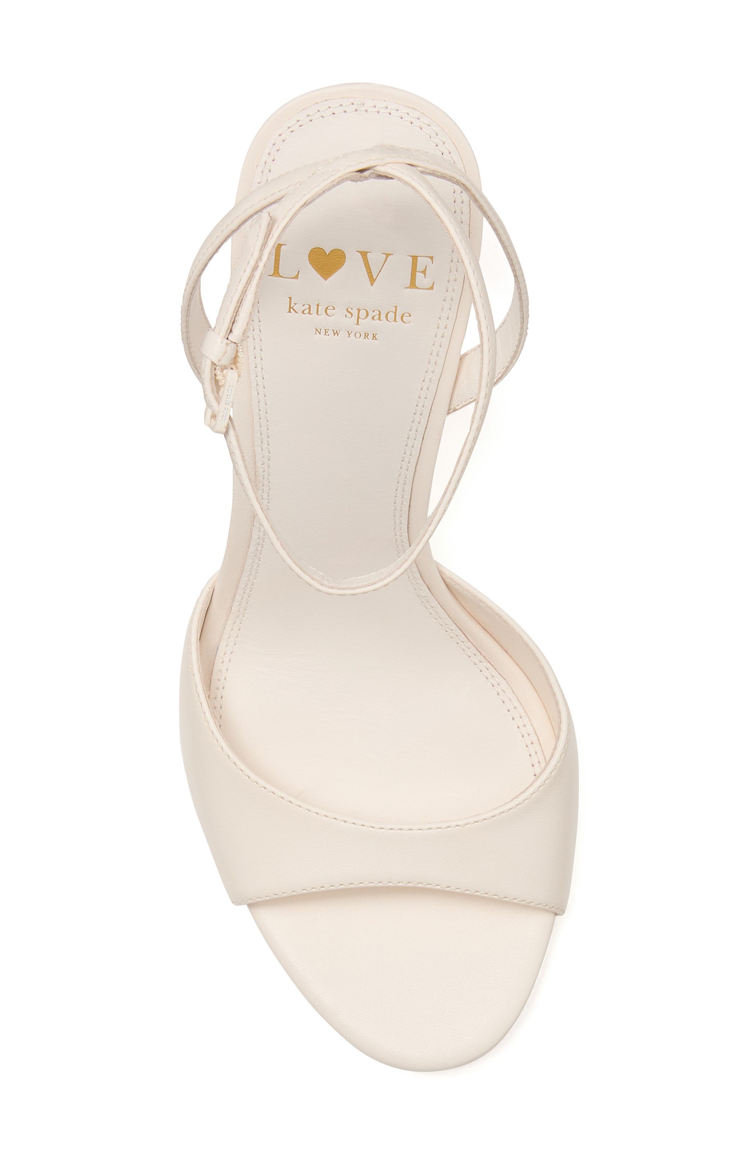 Kate Spade New York heart ankle strap sandal, Alternate, color, Cream