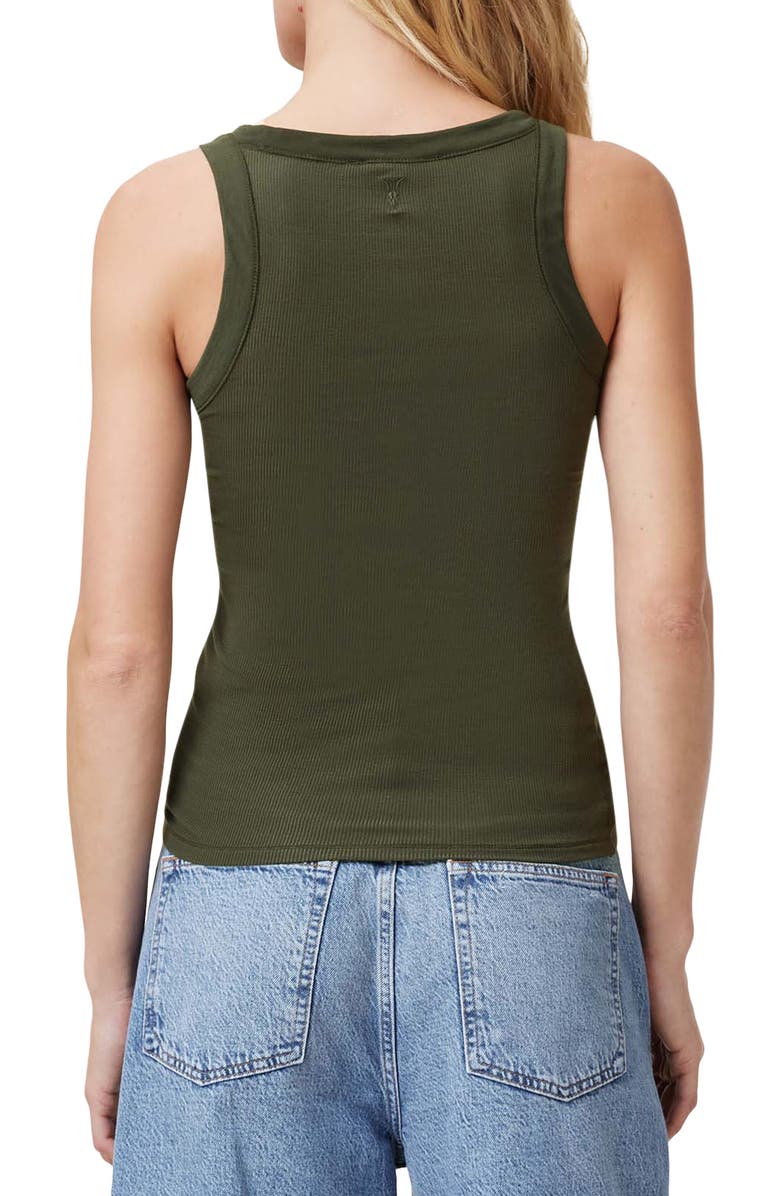 AllSaints Rina Rib Tank, Alternate, color, Grape Leaf Green