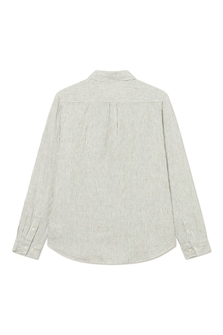 Kristian Linen Button-Up Shirt, Alternate, color, LIGHT IVORY/ LICHEN GREEN